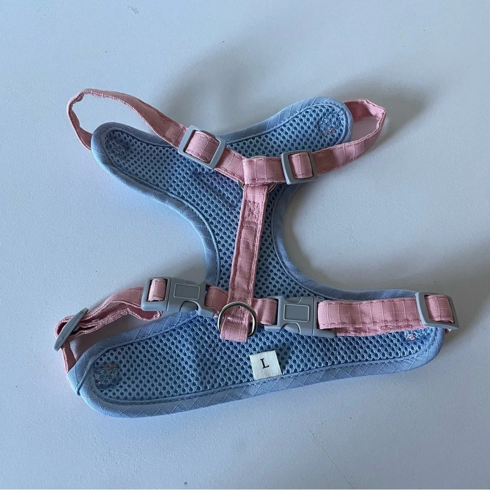 Large Cat Harness Color Blue and Pink